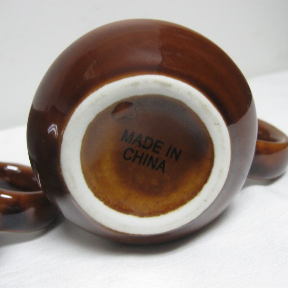 Retro Diner Mugs Vintage 70s Brown Stoneware Set of 3 Restaurantware - Picture 4 of 5